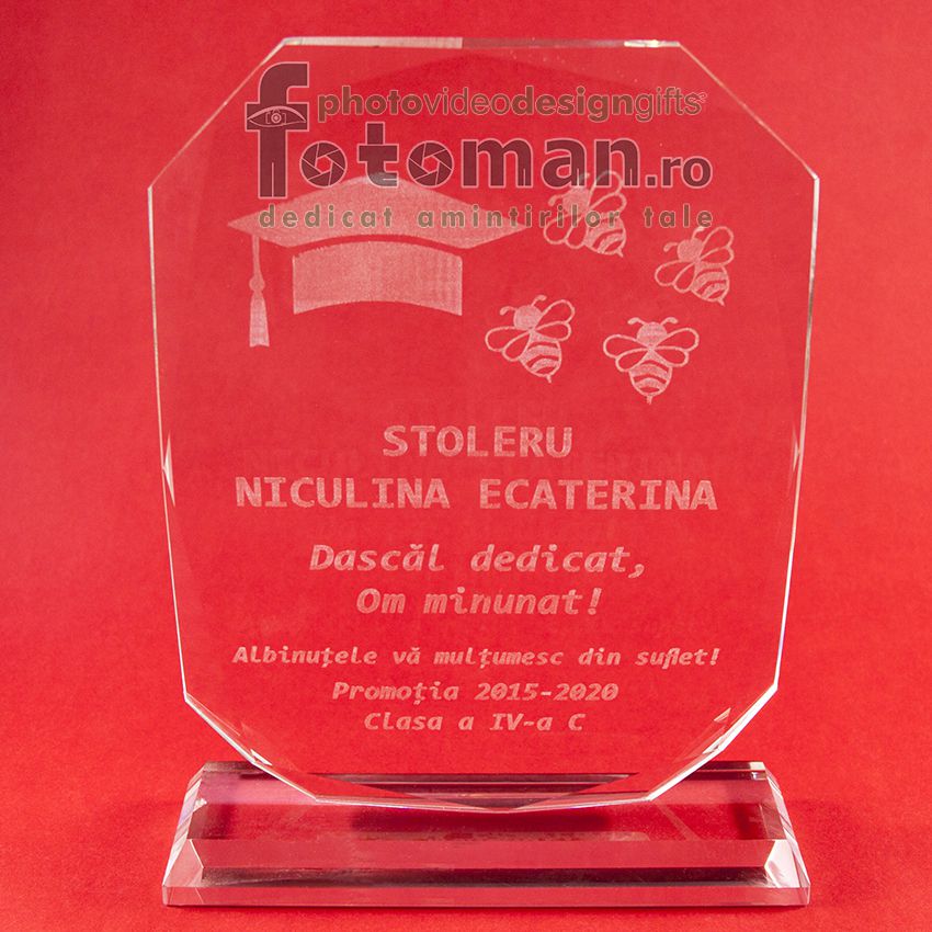 Trofee sticla gravate