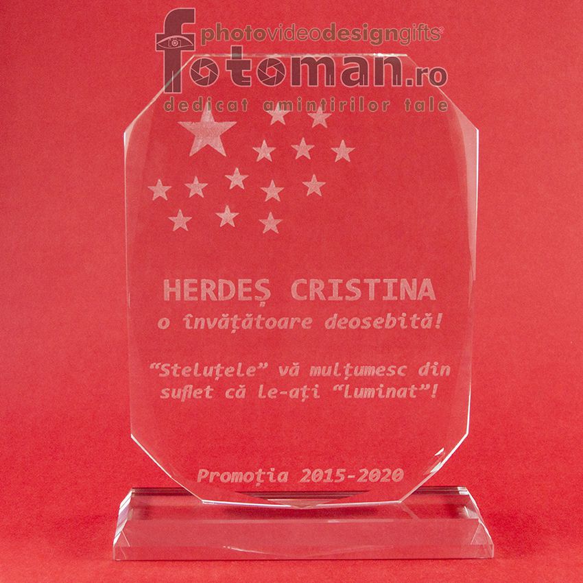 Trofee sticla gravate