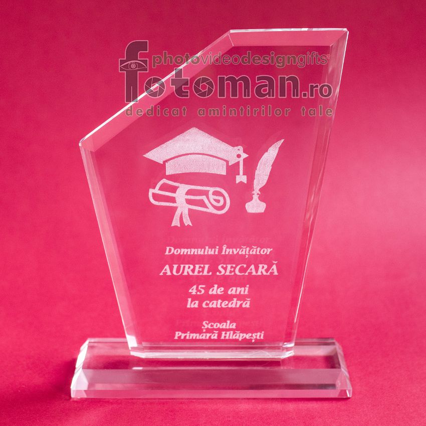 Trofee sticla gravate