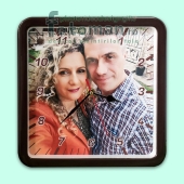 Ceas personalizat de perete-patrat