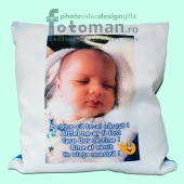 Perna personalizata alba cu spate color